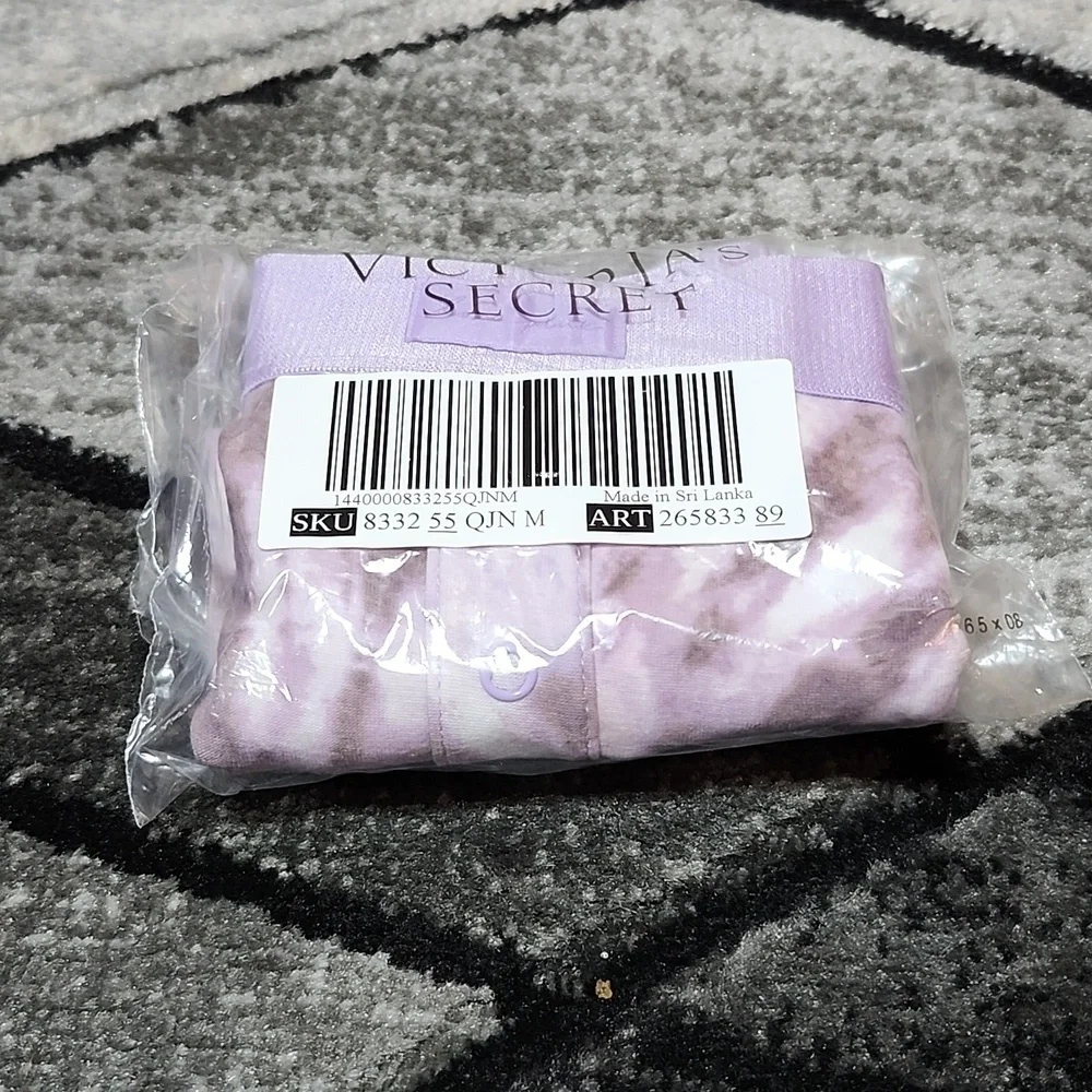 VICTORIA SECRET PINK 2022 PURPLE TIE-DYE BOXER BRIEF PANTY MEDIUM